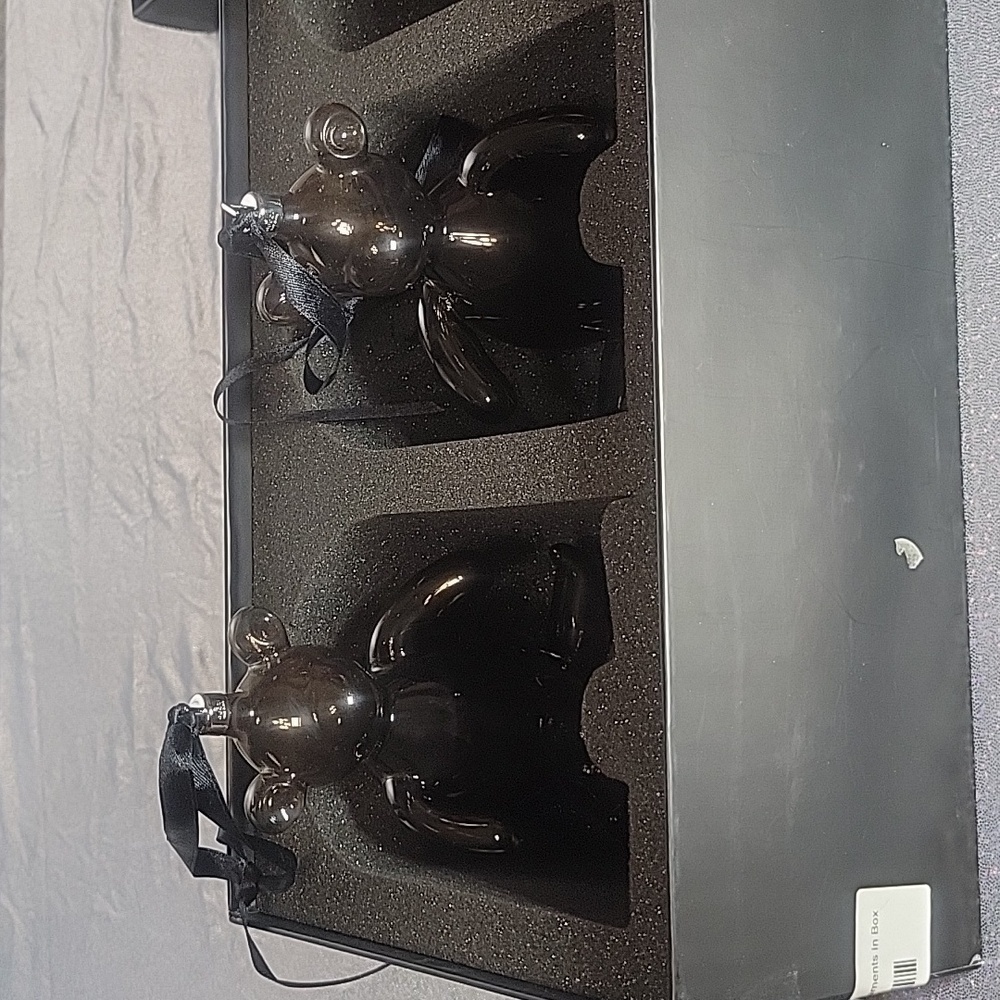 Gucci Vintage Handblown Glass Bear Christmas Ornaments Set of 2 Smoky - Picture 10 of 13